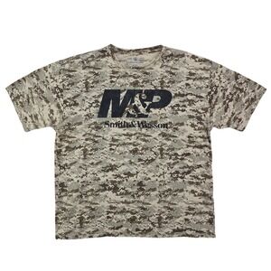 Smith & Wesson M&P Digital Camo Graphic T-Shirt Mens XXL Tan Tactical Tee Cotton